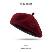 Women Girls Beret French Romantic Warm Wool Beanie Hat Cap Vintage Candy Color Plain Beret Hats Elegant Female Barets Hat One Size