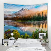 Ocean Moon Natural Scenery Decorative Tapestry Bohemian Hippie Wall Decorative Tapestry Home Decorative Tapestry Tapestry 95x73cm white