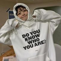 DO YOU KNOW WHO YOU ARE Printed Hoodie Vintage Women Coat Sweatshirts Loose Streetwear Pullovers Harajuku FINE LINE Hoodies S balta