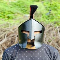 Black Spartan helmet Great king Leonidas spartan 300 movie Helmet Medieval helmet Solid steel with inner Leather Liner Best Gift black