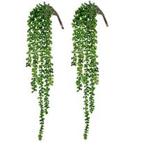 1 Pc Artificial Plants Home Decoration Succulent Ivy Greening Fake Plants for Window Garden Festive Party Wall Decoration  Wall Hanging žalia