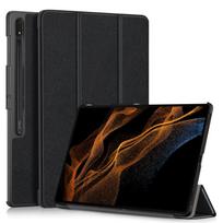 Magnetinis TPU odinis rašiklio lizdo planšetinio kompiuterio dangtelis, skirtas Samsung Galaxy Tab S9 Ultra 14,6 colio besisukantis atverčiamas stovas, tris sulankstomas, plonas, lengvas S9 Ultra 14.6 Inch black