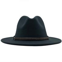 17 colors Wool Felt Jazz Fedora Hats Belt Buckle Decor Women Unisex Wide Brim Panama Trilby Cowboy Cap Sun hat 56-58CM
