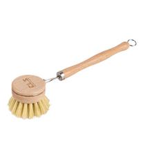 Outdoor Picnic BBQ Pan Pot Washing Brush Beech Wood Long Handle Dish Scrub Brushes Sisal Bristles geltona