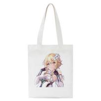 Shopper Genshin Impact Qiqi Anime pirkinių krepšys Harajuku drobinis krepšys didelės talpos sulankstomas Kawaii moteriškas pečių krepšys rankinė 24*26cm