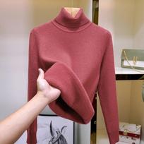Winter Long Sleeve Wool Pullovers Vintage Warm Knitwears Womens Clothing 2023 Autumn Turtleneck Sweater Knitted Tops Lady 28205 One Size oriono spalva