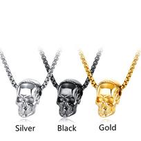 OPK Fashion Skull Retro Stainless Steel Men's Accessories Pendant 3*55CM sidabras