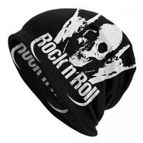 Rock And Roll Skull Bonnet Hat Autumn Winter Street Skullies Beanies Hat Horror Halloween Unisex Knit Hat Spring Head Wrap Caps One Size white