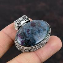 Ruby In Blue Kyanite Pendant 925 Sterling Silver Pendant Designer Pendant Handmade Jewelry Vintage Pendant For Gift Genuine Gemstone Pendant