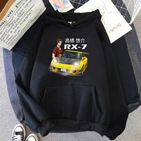 Pradinis D Fujiwara Tofu Shop AE86 Unisexga Hoodie Unisex Wo Unisex Keisuke Takahashi's FD RX7 Tops megztinis su gobtuvu Laisvas vilnos megztinis 2XL