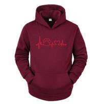 Paw Heartbeat Lifeline Dog Cat Unisex Hoodies Sweatshirts Halajuku Casual Funny Sweatshirt for Unisex Lady Girl Top Hoodie Hipster 4XL red
