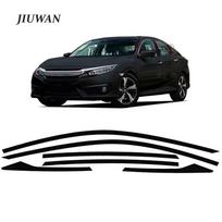 1 komplektas, automobilio lango rėmo apdaila, apsauginė plėvelė matinė juoda lipdukas Lipdukas Madingas automobilių stilius, skirtas Honda Civic sedanui 16-20