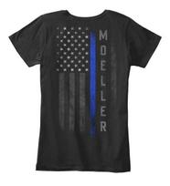 Moeller Family Thin Blue Line Flag Premium Tee T-Shirt S gray
