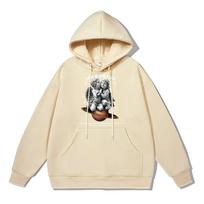 Autumn Winter Unisex Hoodies Lovely Babies Personality Print Pullover Hoody Women Sweatshirt Street Unisex Streetwear y2k Clothing 2XL beige