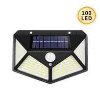 100 LED saulės sieninių šviestuvų lauko saulės lempoms su PIR judesio jutikliu, saulės energija varomas saulės šviesos gatvės šviestuvas sodui 1 Pcs