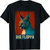 Meme Cute Caracal Cat Vintage Big Floppa Unisex T-shirt XXXXL red