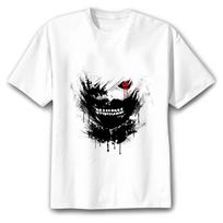 TOKYO GHOUL marškinėliai Vyriški japoniški anime marškinėliai, vyriški KANEKI KEN print marškinėlių viršus XS balta