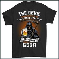 BEER Skull Devil Alcohol Biker Motorbike Grim Reaper Motorcycle Unisex T-shirt S black