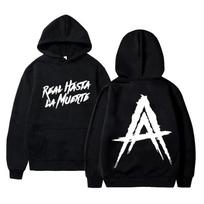 Anuel AA Hoodies Real Hasta La Muerte Printed Unisex Women Hip Hop Hoodie Sweatshirts Harajuku Pullovers Unisex Tracksuits Clothing 2XL black