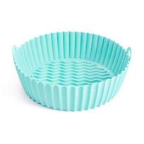 Yousheng Baking Pan Reusable Non-stick Silicone Air Fryers Oven Baking Tray Fried Pizza Chicken Basket Airfryers Accessories 7.5inch mėtų žalios spalvos