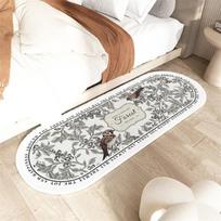 Nordic Flowers Pūkuotas kilimas prie lovos Namų dekoras Minkštas pliušinis ilgas kilimėlis Vaikų žaidimai Grindų kilimėliai Svetainė Miegamasis Balkonas Kilimai L60xW40cm beige