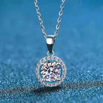 D spalvos 1,0 karato 6,5 mm solitero moisanito vėrinys moterims, žėrintis 925 sidabro pakabukas, padengtas Pt950, vestuviniai papuošalai 0.3ct