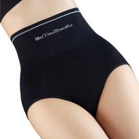 Letter Print Ribbed Butt Lifter Fat Burning Women Panties High Waist Shapewear Tummy Control Slimming Briefs XL juoda