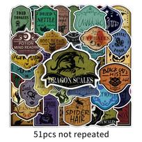 51 original potion labels, personalized cross-border magic witches, creative car body stickers, decorative water cups, luggage stickers