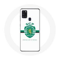Maniacase case for Samsung Galaxy A21S scp sporting portugal white background juoda