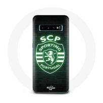 Coque Samsung galaxy S10 scp sporting portugal lumineux fond noir juoda
