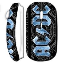 Souris sans fil logo bleu acdc blanc