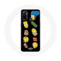 Coque Oppo A53 Les Simpson autocollants fond noir juoda