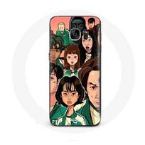 Coque pour Samsung Galaxy S7 Edge Squid Game Affiche personnages Fanart