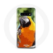 Coque pour Samsung Galaxy S10 Plus Aras Perroquet Orange vert