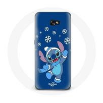 Coque pour samsung galaxy A5 2017 Stitch neige Noël bleu