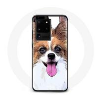 Coque pour Samsung Galaxy S20 Ultra Épagneul nain continental papillon Chiot Blanc et marron