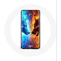 Coque pour Samsung Galaxy j7 2016 Loup de Glace et de feu