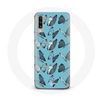 Coque pour Samsung Galaxy A50 Papillons Fond bleu