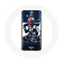 Coque pour Samsung Galaxy J7 Formule 1 Max Verstappen Pilote automobile F1 Bleu