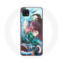 Dėklas, skirtas Samsung Galaxy A22 5G Tanjiro ir Nezuko Demon Slayer Kimetsu no Yaiba Anime