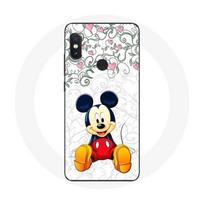 Coque pour Xiaomi Redmi Note 5 Pro Mickey Mouse Fleurs Cœurs gryna