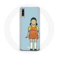 Coque pour Samsung Galaxy A70 Squid game la poupée géante de jeu
