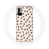 Coque pour Xiaomi Poco M3 Pro Fond de texture abstraite coeurs noirs juoda