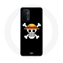 Coque pour Oppo A74 One Piece Manga Tete de Mort Fond Noir juoda