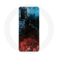 Coque pour Oppo A74 fond de texture abstraite rouge noir bleu