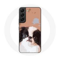 Coque pour Samsung Galaxy S21 FE Épagneul japonais Noir et Blanc Race de chiens