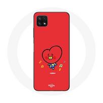 Coque pour Samsung Galaxy A22 5G BTS Bangtan Garçons BT21 TATA V Fond Rouge