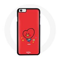 Coque pour Iphone 6 BTS Bangtan Garçons BT21 TATA V Fond Rouge