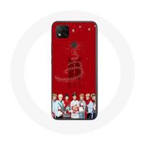 Coque pour Xiaomi Redmi 9C BTS Bangtan Garçons Fond Rouge Cadeau de Noël 2023