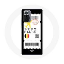 Coque pour Xiaomi Redmi Note 10 Pro Billet d'avion Bruxelles Belgique